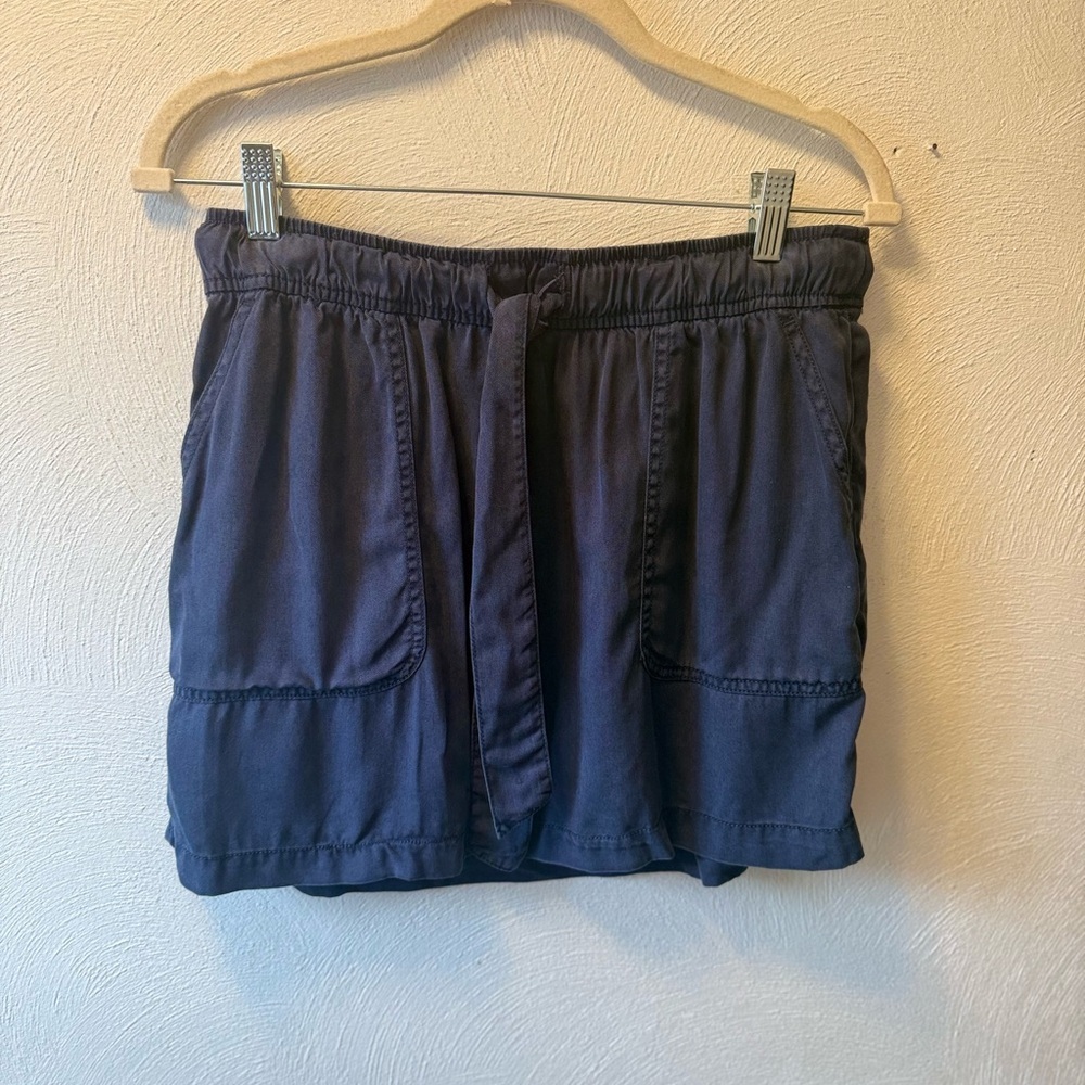 Cynthia Rowley Lyocell Mini Skirt Navy Blue Elastic Waist | Soft Flowy Y2K - Picture 2 of 4